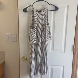 Black & white stripped open back dress